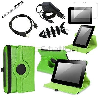 For  Kindle Fire HD 7 Leather Folio Case Cover/Charger/Stylus