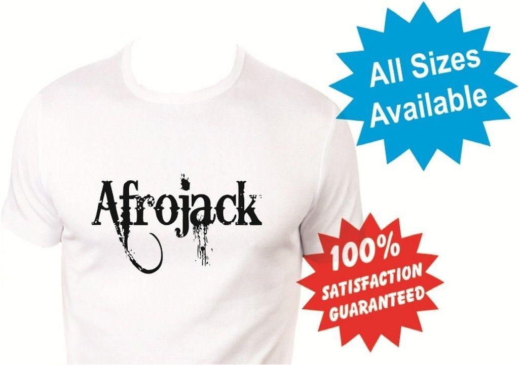 afrojack Mens T Shirt New White Custom Print Tee