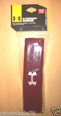 RARE UNDER ARMOUR HEADBAND SWEATBAND SPORT RUNNING BASKETBALL MAROON