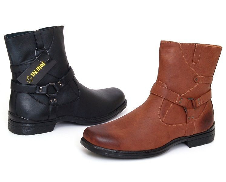 Mens Boots Dress or Casual Riding Style Leather Lined Shoes High Ankle