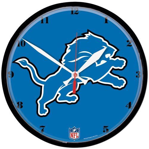 Detroit Lions 13 Wall Clock Battery Operated Made in USA   NfL