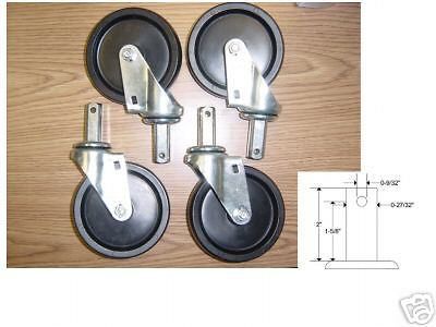 WHEEL AND STEM CASTER SET FOR BAKERY RACKS