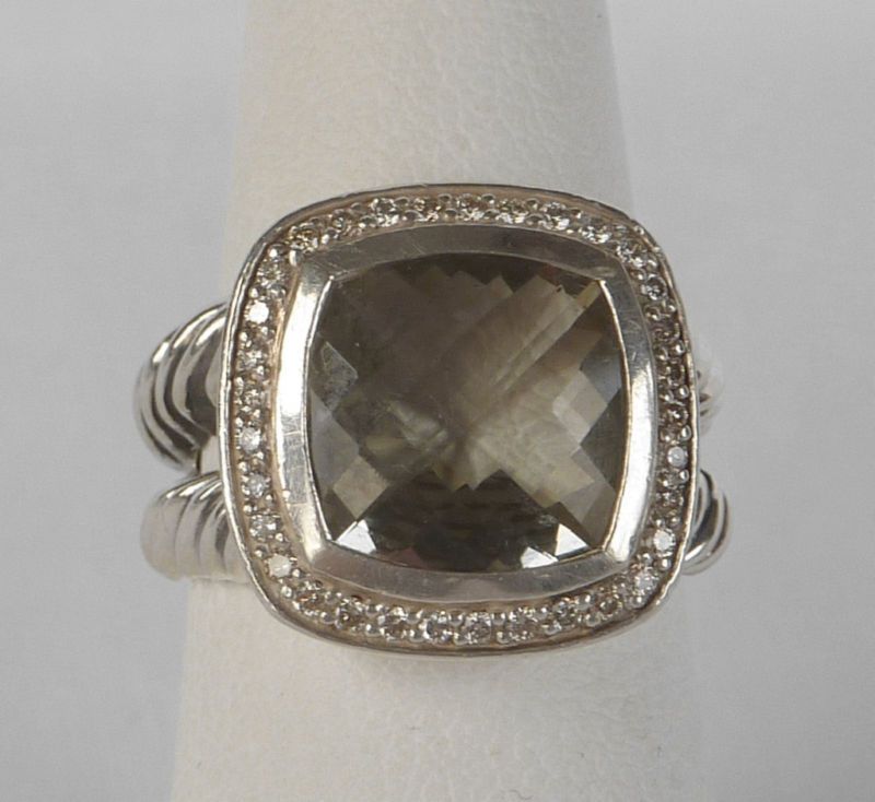 DAVID YURMAN SS MOONLIGHT ICE PRASIOLITE+DIAMOND RING