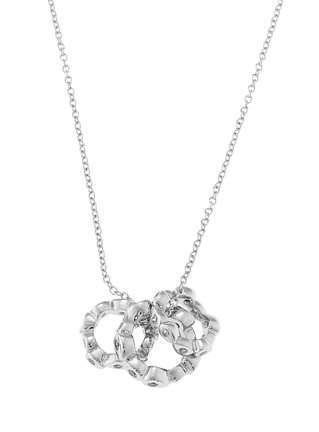 SILVER BEZEL SET CZ INIFINITY MOTHER DAUGHTER CIRCLE SET NECKLACE