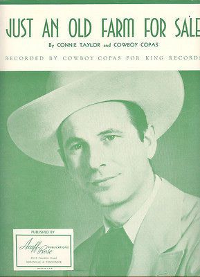 COWBOY COPAS SHEET MUSiC JUST AN OLD FARM FOR SALE 1948