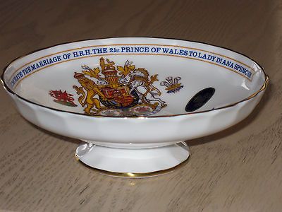 1981 AYNSLEY Pedestal BOWL/DISH Royal Marriage CHARLES & DIANA Wedding