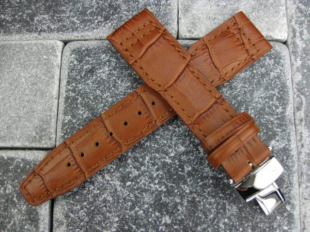 Leather Strap Deployment Buckle SET Fit IWC PILOT 21mm