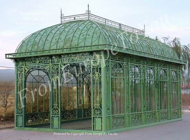 LARGE GALVANIZED IRON GAZEBO CONSERVATORY STRUCTURE