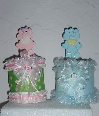 ELEPHANTS BABY SHOWER TOPPER DIAPER CUPCAKES BIRTHDAY CAKE FAVOR GIFT