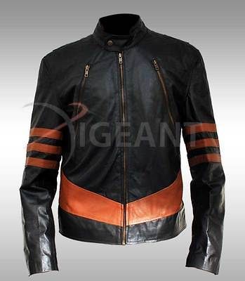 Men WOLVERINE JACKMAN LOGANS RETRO SLIM FIT Faux Leather jacket All