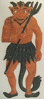 Vintage HALLOWEEN DEVIL DIECUT Decoration GERMANY 1920s HEAVILY