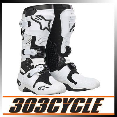 Alpinestars Tech 10 Off Road Dirt Bike Riding Boots   White / Black