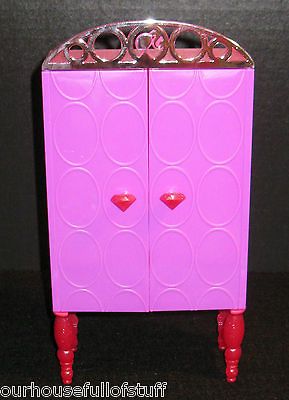 BARBIE PINK PURPLE ARMOIRE DRESSING TABLE CLOSET GEM PLAY DISPLAY