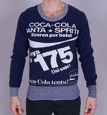 NWT $600 DOLCE & GABBANA D&G Blue Coca Cola Crew neck Sweater s. 48