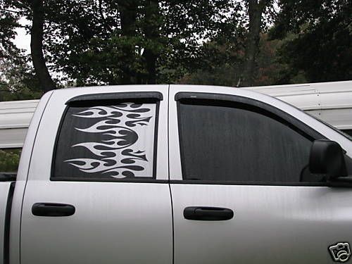 Dodge Ram rear window custom truck flame decal decals