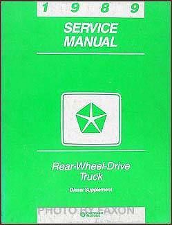 1989 Dodge Truck Cummins 5.9L Diesel Engine Shop Manual