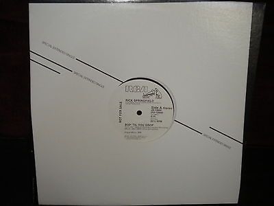 Rick Springfield Bop Til You Drop 12 Single WHITE LABEL PROMO in