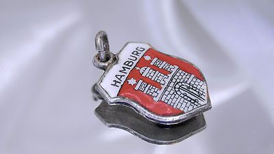 Neat O Vintage 1950s 800 Silver & Enamel Hamburg Charm 1658f