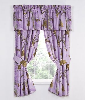 REALTREE AP LAVENDER CAMOUFLAGE WINDOW CURTAINS   PURPLE CAMO DRAPES