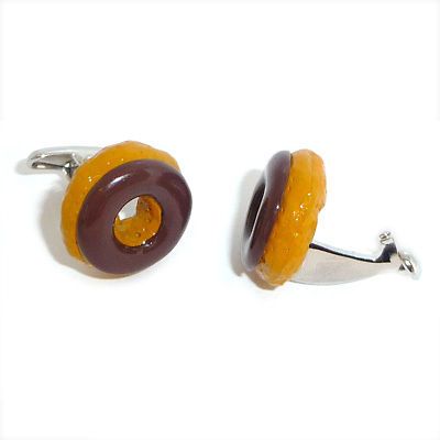 Doughnut Cufflinks Donut Pastry Chef Cooks Cake Krispy Kreme Gift Box