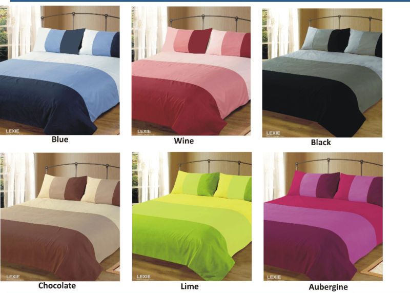 KING SIZE DUVET / QUILT COVER BEDDING SET LEXIE 3 TONE