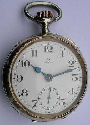 EXTREMELY LARGE diameter=69mm. VINTAGE OMEGA 8 DAYS POCKET WATCH SWISS