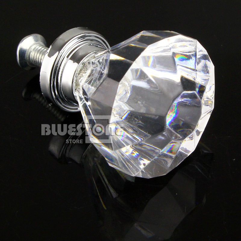 Acrylic Crystal Knob 31mm Cabinet Drawer Furniture Hardware Handles