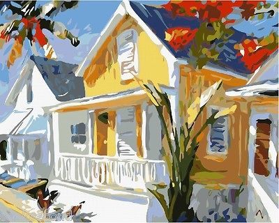 Acrylic Paint by Number Kit 50x40cm (20x16) Island Folk House DIY