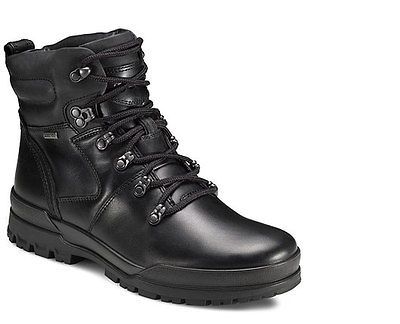 ECCO Mens Track 6 GTX Plain Toe WATERPROOF Boots Black Leather 522054