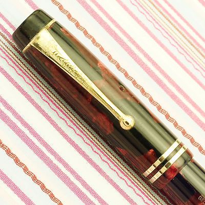 VINTAGE PARKER DUOFOLD RED BURGUNDY BLACK FOUNTAIN PEN