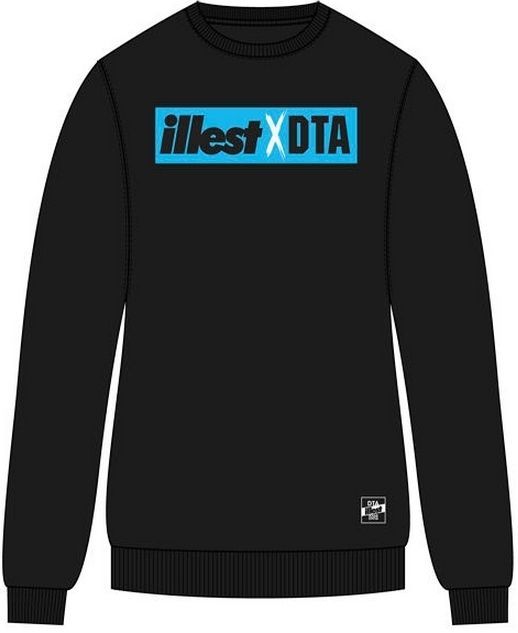 STATUS x ILLEST Ill Sticker Crewneck Black Mens Skateboard Sweatshirt