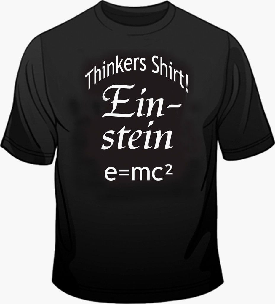 Einstein, Thinkers Black T Shirt , E= MC/2, M   4X