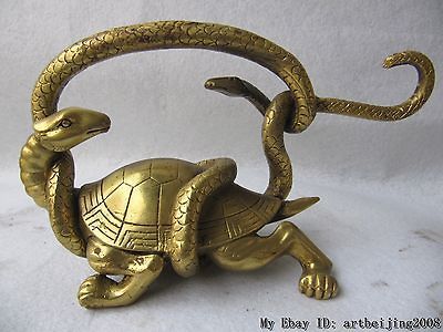chinese mythology brass art tortoise snake Xuan Wu god beast statue