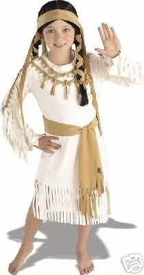 Childs Girls INDIAN PRINCESS Costume Faux Buckskin Dress + Headband