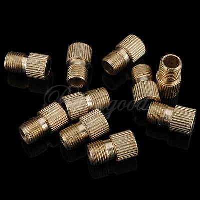 Presta to Schrader Bicycle Bike Valve Adaptor Tube Pump Tools Gold