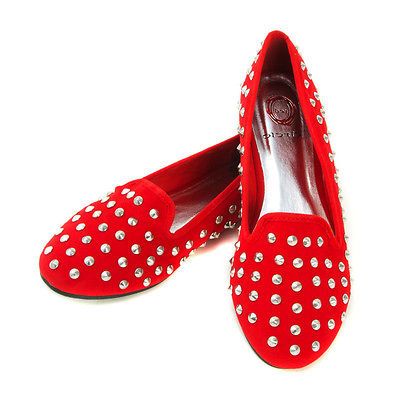 Red Hot Fashion Studded Ballet Spikes Ballerina Flat Sandals Loafer US