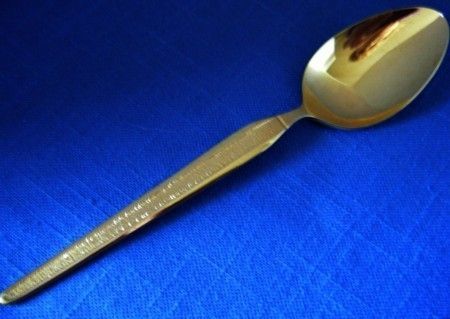 Beautiful GOLD TONE Flatware Silverware SERVING SPOON