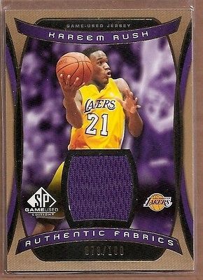  05 SP Game Used Authentic Fabrics Gold #KR Kareem Rush 79/100 Jersey