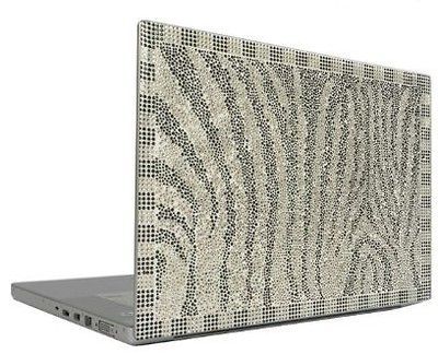Zebra 12.1 Crystal Rhinestone Bling Laptop Sticker Sheet Cover Skin