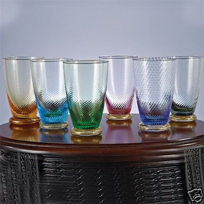 Exquisite Vintage Venetian Rainbow Tumblers