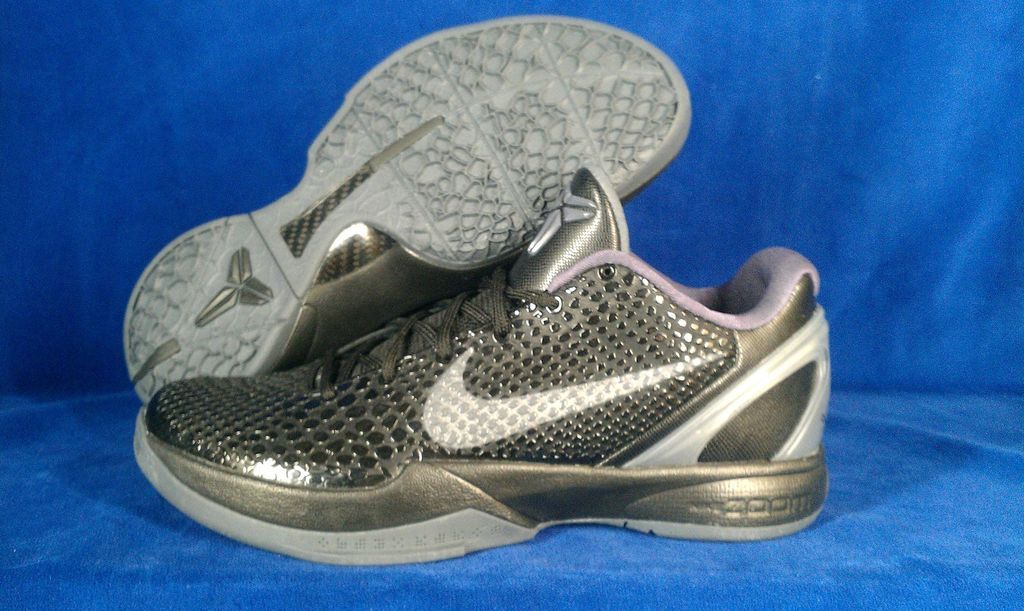 NIKE ZOOM KOBE VI 6 BLACK DARK GREY WHITE MENS BASKETBALL SHOES CHAOS