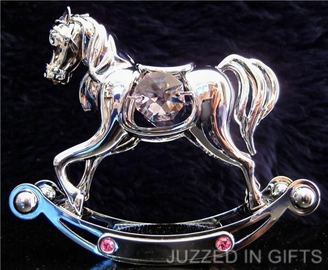 CRYSTOCRAFT ROCKING HORSE W/STRASS SWAROVSKI CRYSTAL