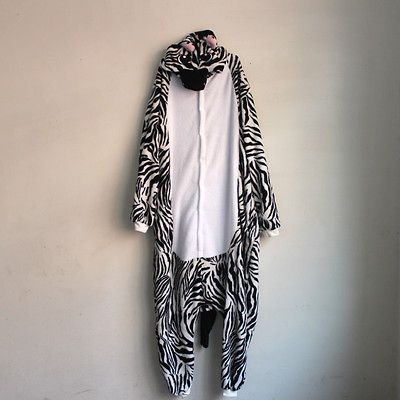 Unisex Kigurumi Pajamas Adult Anime Cosplay Costume Onesie Zebra M/L