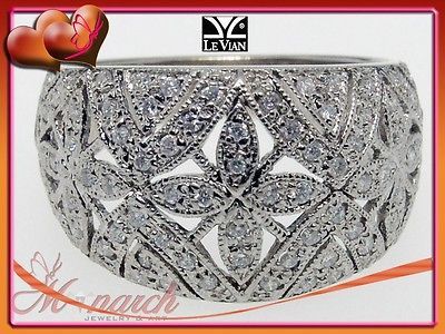 Levian 18kt White Gold Ring Pave Set with 92x Round Diamonds 0.5ct TW