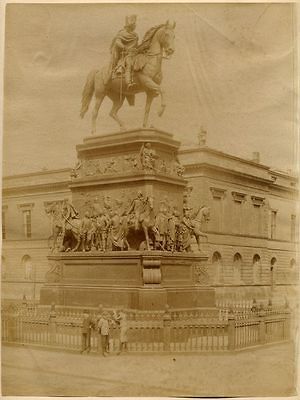 LEG UP HORSE STATUE BICORN HAT FIGURES RELIEF ALBUMEN PRINT