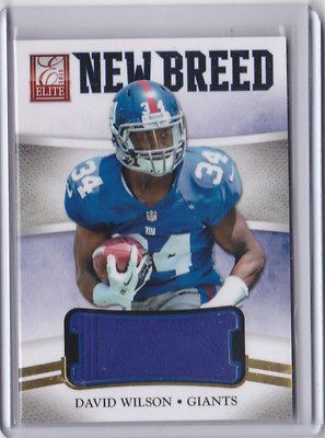 DAVID WILSON ROOKIE PATCH 2012 ELITE NEW BREED #239/399 STITCHING ON