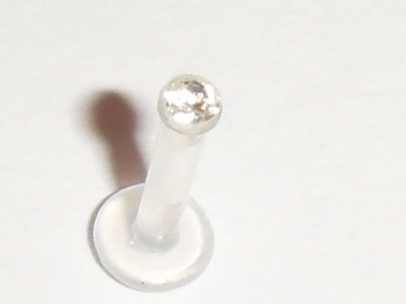 Bioplast™ Push Fit Clear Crystal Labret Tragus Stud