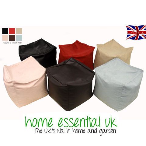 Cube Beanbag Footstool Seat Bean Bag 6 Great Colours