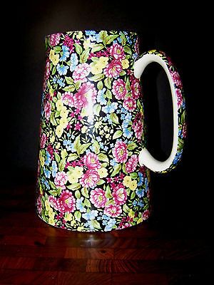 VTG Large Floral Crown B Burslem Staffordshire England Pitcher, ABSO