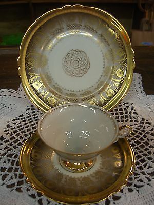 BEAUTIFUL VINTAGE ~ JLMENAU ~ 3 PC LUNCHEON SET~ BONE CHINA ~ GERMANY